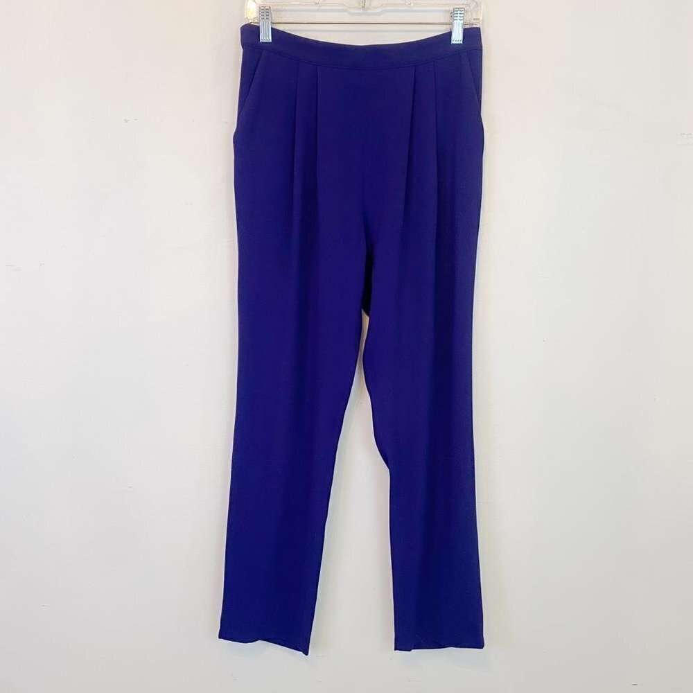 GERARD DERAL blue elastic waist pleated trousers